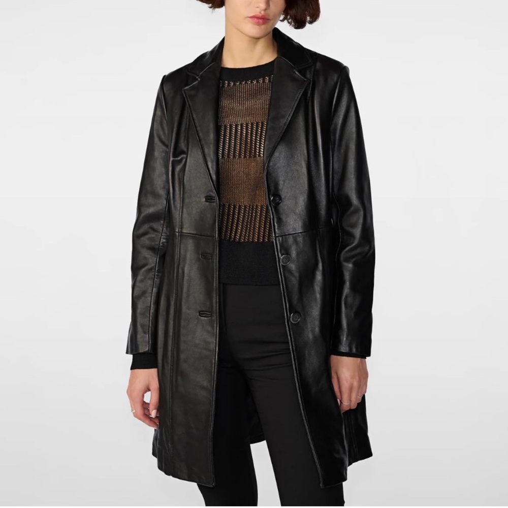 VINTAGE Sally & John Leather Long Coat